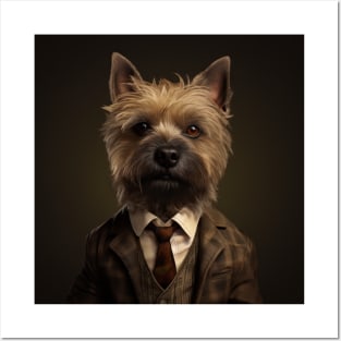 Cairn Terrier Dog in Suit Posters and Art